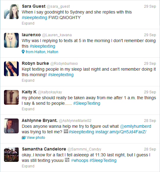 Twitter #sleeptexting 
